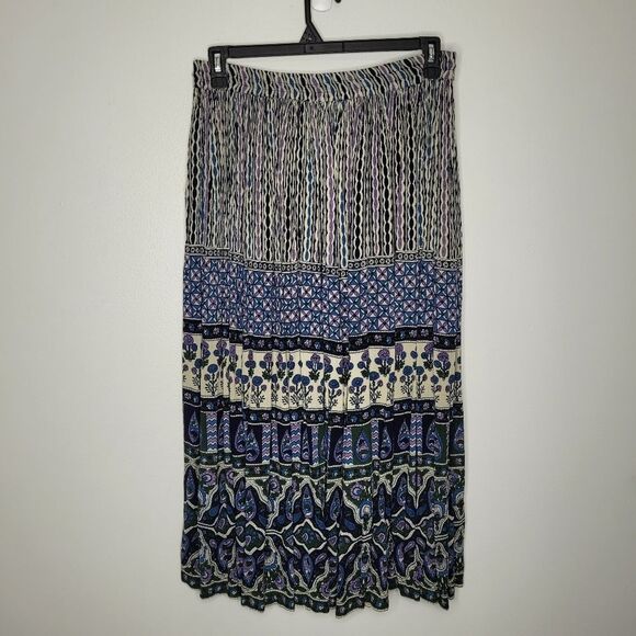 Vintage sag Harbour purple blue mixed print grunge maxi skirt size large - Picture 3 of 7